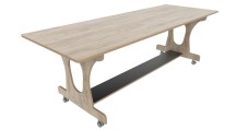 Hoogzit tafel L220 x B80 cm grey craft oak Tangara Groothandel voor de Kinderopvang Kinderdagverblijfinrichting
